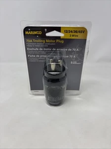 Marinco 70 Amp Trolling Motor Plug 12VBPS3 ~ 3 Wire AWG Boat Fish Pontoon Marine - Bild 1 von 3