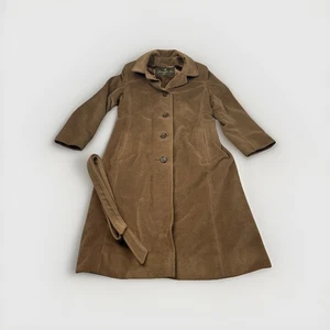 Vintage Flemington Pelze Wolle Kaschmir Mantel braun Gürtel volle Länge Made USA M - Bild 1 von 20