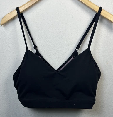 Athleta sports бюстгальтер A b C средний черный регулируемые ремни съемный свет подкладка - Изображение 1 из 4