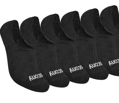 Saucony Women's Large 10-13 No Show Invisible Liner Socks Black/Grey 6 Pairs - Image 1 of 4