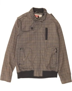 KHUJO Mens Military Jacket UK 42 XL Grey Check Cotton WT02 - Picture 1 of 3