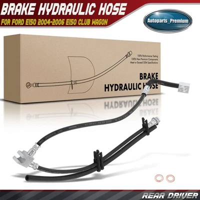 Rear LH Brake Hydraulic Hose for Ford E150 2004-2006 E150 Club Wagon 2004-2005 - Image 1 of 4