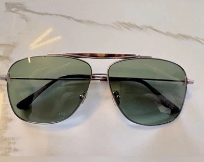 Gafas de sol Tom Ford Aviator unisex puente tortuga lentes verdes marco dorado Foto 1 de 4
