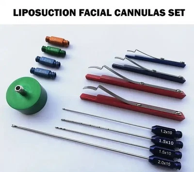 Juego de cánula de bloqueo Luer de liposucción con 4 cerraduras a presión de jeringa y conectores Foto 1 de 3