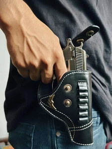 Premium Leather Handmade OWB Holster Fits All 1911 with 5" Barrel No Rail Pistol - Picture 1 of 21