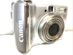 Canon PowerShot A560 7.1MP Digital Camera Silver unTested parts repair no cord - Picture 1 of 11