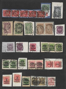 GERMANY     CLASSIC POSTAGE USED ISSUES ON PIECE   1921 to 1923 - Picture 1 of 1