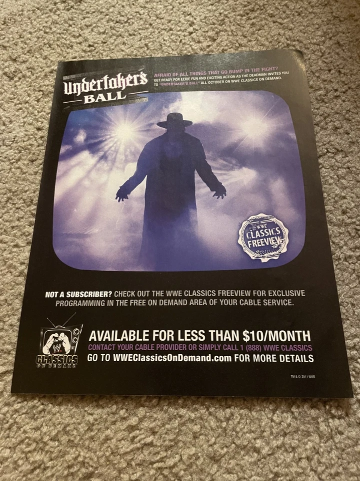 Anuncio impreso vintage WWF UNDERTALER "UNDERTAKER'S BALL" WWE CLASSICS Foto 1 de 1