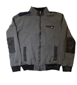 Jack In The Box Jacket Men’s Medium Gray Full Zip Bomber Employee Staff Sweater - Picture 1 of 8