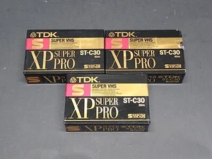 3 TDK Vintage 1991 Made In Japan Compact Super VHS XD Super Pro ST-C30 Tapes - Picture 1 of 2