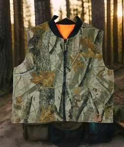 Bob Allen Hunting Vest Reversible Men's Size XL Realtree Hardwoods & Orange - Picture 1 of 13