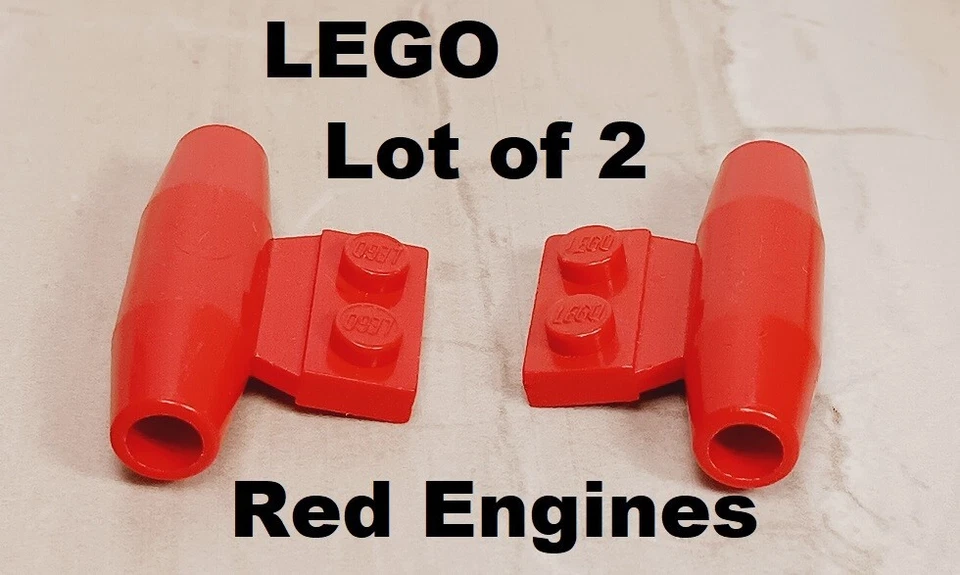 LEGO Small Engine RED Cylinder Tube Round SMOOTH Texture Connector Plate 1x2 HTF - Image 1 of 1