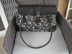 Gigi Hill Large Tote Handbag Shoulder Black white gray - Picture 1 of 2
