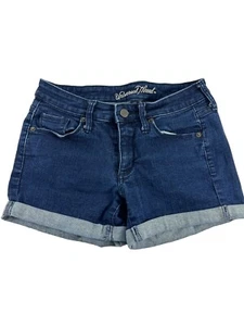 Universal Threads Womens Size 2/26 Denim Midi Shorts Cuffed Dark Wash Stretch - Picture 1 of 6