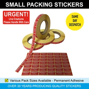 URGENT Live Creatures - Small Packing Stickers / Sticky Labels - Picture 1 of 40