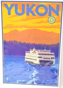 Póster de viaje Yukon Canadá de Lantern Press 12 x 18 NUEVO - Imagen 1 de 1
