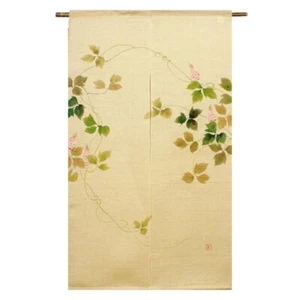Kyoto Noren Japanischer Hänge Türvorhang Leinen handbemalt Efeu und Kudzu - Bild 1 von 3
