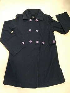 Gap Kids Girls Size Large Navy Blue Peacoat Purple Buttons - Picture 1 of 12