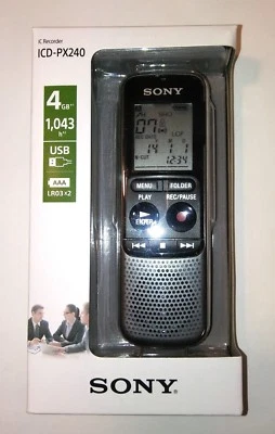 Digital Voice Recorder USB Output, 4GB Sony, Built-in Mic, Speaker VOR Activated - Image 1 of 4