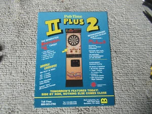 11- 8.5'' PUB TIME II PLUS 2 MERIT DART BOARD arcade game AD FLYER - Picture 1 of 1