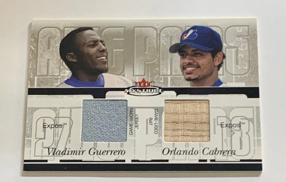 2003 Fleer Mystique Awe Pairs Game Worn & Bat  /100 Vlad Guerrero O. Cabrera - P - Image 1 of 4