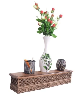 Hecho a Mano Madera Soporte de Pared Decoración Estante / Estanterías Luz Marrón - Imagen 1 de 4