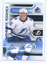 2022-23 COLE KOEPKE UPPER DECK SP GAME USED RC BLUE AUTO AUTOGRAPH!!