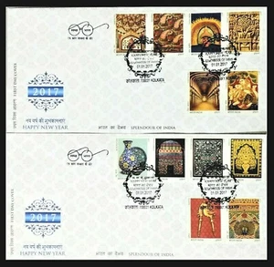 119.INDIA 2017 SET/12 STAMPS HAPPY NEW YEAR , SPLENDOURS OF INDIA FDC - Picture 1 of 1