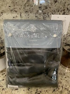 Gingerlily Mulberry 100 % Silk King Duvet Cover Charcoal. Brand New! - Picture 1 of 5