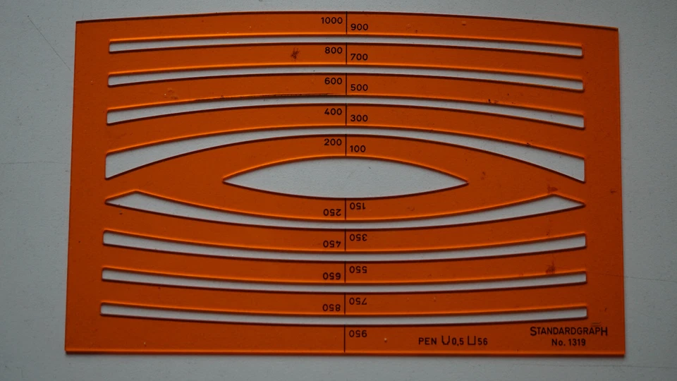 Zeichenschablone STANDARDGRAPH N° 1319 für Kreisbögen  UNBENUTZT - Bild 1 von 1
