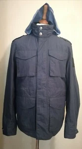 Timberland TB0A21CZ Concealed Hood Worker Jacket Navy Size Small - Picture 1 of 11