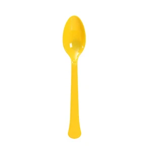 Creative Converting Premium 24 Count Plastic spoons light yellow heavy duty - Picture 1 of 1