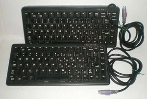 Vintage CHERRY Compact Keyboard LOT (OF 2) Czech PS2 Adapter D-91275 *UNTESTED* - Picture 1 of 5