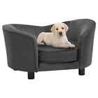 Dog Cat Sofa Couch 69x49x40 Cm Plush And Faux Leather Black/dark Grey Vidaxl