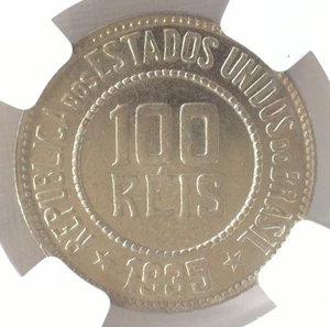 BRAZIL 1935 CU-NI 100 REIS KM-518 NGC MS64 - Picture 1 of 3