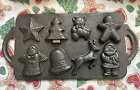 The Cookie Bazaar Christmas Cookie Mold Cast Iron Unused 8 Designs