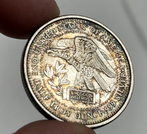 USA 1/2 oz .999 Silver Trade Unit w/Toning! - Picture 1 of 4
