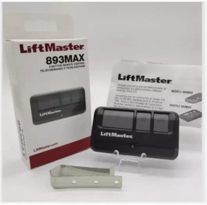 LiftMaster 893MAX Universal Garage Remote | 3-Button, Security+ 2.0, Black - Picture 1 of 6