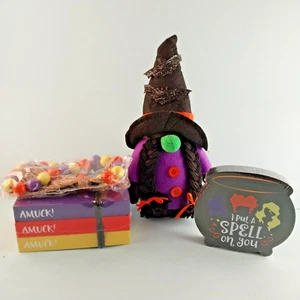 Knomeko Halloween Deko 5 tlg Hokuspokus Set Hexe Wichtel Holz Girlande Neu in OVP - Bild 1 von 11