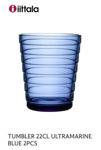 Vaso azul ultramar iittala Aino Aalto 22 cl -7,43 OZ NUEVO 2 piezas caja NUEVO - Imagen 1 de 7