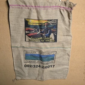 Vintage Brasilien Spezialität Bauernstall Hawaii Kaffee 100 Pfund Sackleinenbeutel - Bild 1 von 6