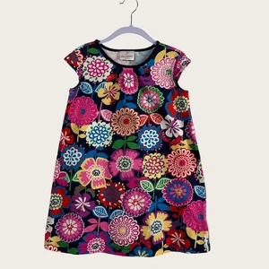 Hanna Andersson Girls 120 US 6 7 Multicolor Floral Print Cotton Casual Dress - Picture 1 of 8