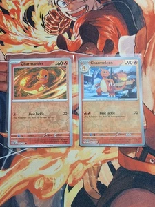 Pokemon Charmander e Charmeleon Reverse Holo Promo OBF 026/027 - Foto 1 di 1