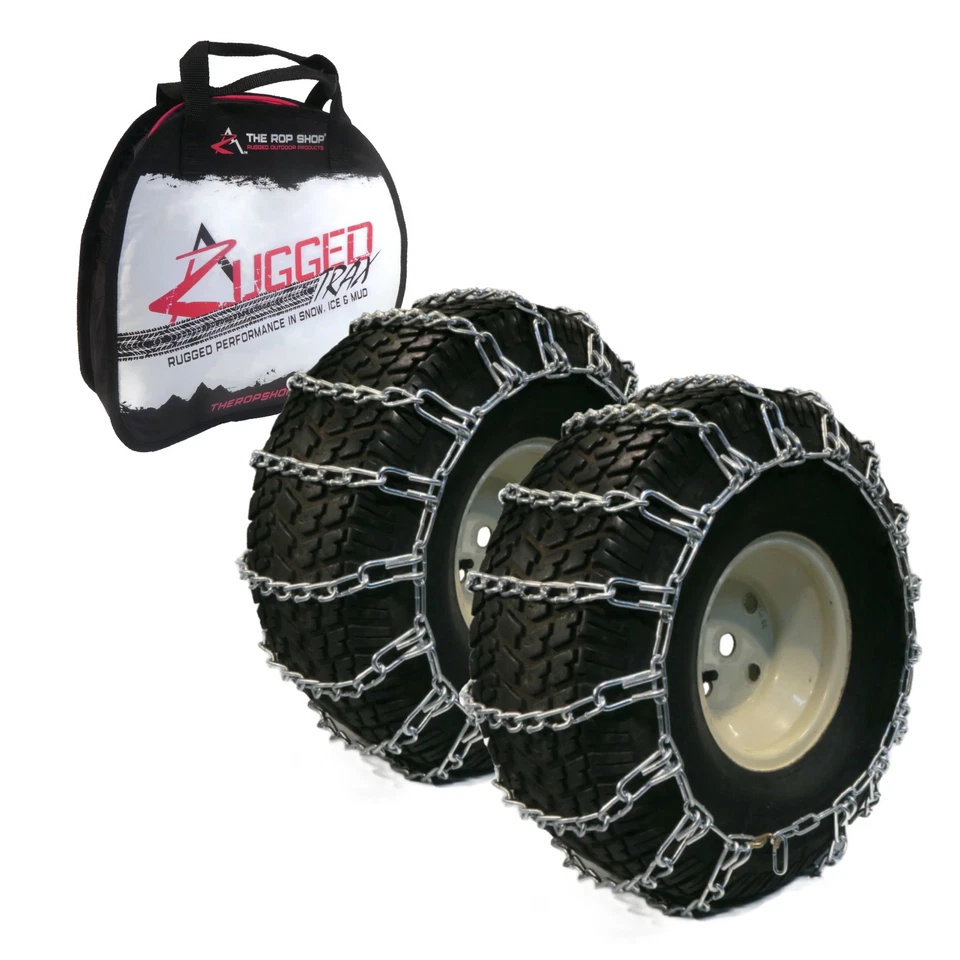 THE ROP SHOP Pair of 2 Link Tire Chains 18x9.5x8, 18x8.5x10, 19x9.5x8 for Lawn Mower, Tractor