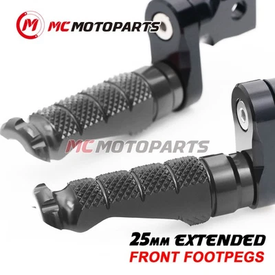 estriberas delanteras elevables negras de 25 mm R-FIGHT para MV Agusta F4 1000 07+ Foto 1 de 4