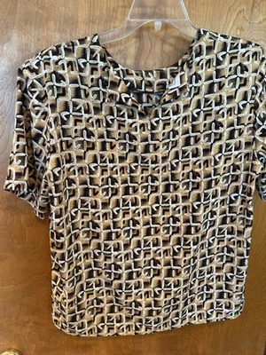  Blusa Mujer Impressions, Talla L Manga Corta, Tostada, Marrón, Negra y Blanca Foto 1 de 4