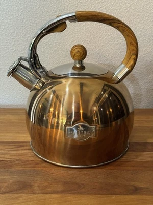 Tetera Susteas Whistling Premium acero inoxidable 2,64 cuartos negra Foto 1 de 4