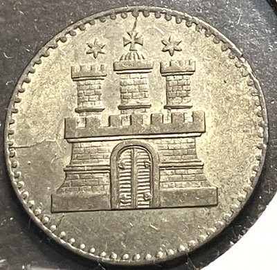 elf Germany Hamburg 1 Schiling (1/48 thaler) 1855 - Image 1 of 2