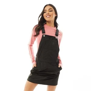 Adidas Originals Black Corduroy Dungaree Dress Women's Size 10uk Rare New - Picture 1 of 10
