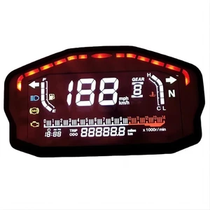 Universal Digital Motorcycle LCD Speedometer Odometer Tachometer Gauge KM/H MPH - Picture 1 of 13